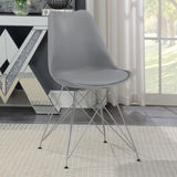 Grey and Chrome Padded Side Chair B062P153707