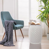 11" x 17.25" Ceramic Drum Stool - Indoor & Outdoor Use W1243P291784