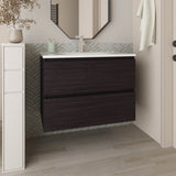 Bathroom Vanity with Sink, 2 Drawers, Black Wengue B097P350334