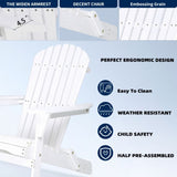Wood Lounge Patio Chair for Garden Outdoor Wooden Folding Embossed Adirondack Chair Set of 2 Solid 07994033