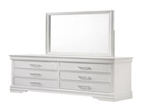 Modern 6 Drawer Dresser made with Wood in White 733569235551