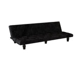 Sofa-to-Bed Evolution 66" Black Velvet Sofa Bed Transforms Seamlessly, Ideal for Family Living W3371P302156