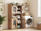 59" Freestanding Storage Cabinet with Sliding Door & Adjustable Feet, Modern Floor Cabinet for 39978508