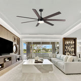 ZUN 72 In Farmhouse Ceiling Fan with Plywood Blades for Dining Room 06157282