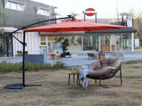 10ft Solar LED Offset Hanging Market Patio Umbrella W640140291