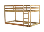 ZUN Solid Wooden, Solid Rubber Wooden Twin over Twin Loft Bed with Ladder, with Bed Platform of W504P191673