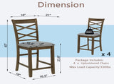 Dining Chairs Only, Wooden Counter Height Chairs Set of 4, Kitchen Chair with Padded Seat, W1998P338706