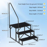 Swimming Pool Ladder Above Ground Pools,3 Step Stool Ladder with Handrails, 440 lb Capacity SPA 00390697