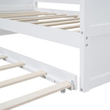 Twin Size Canopy Day Bed with twin size Trundle, White WF308885AAK