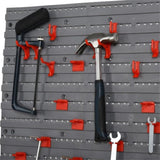 ZUN 54 Piece Tool organizer with 50 Hooks ,Pegboard and Shelf Tool Organizer Wall Mounted DIY Storage 68888583