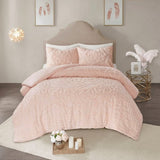 King/Cal King 3-Piece Tufted Cotton Chenille Medallion Duvet Cover Set B03597331