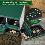 ZUN 2 Compartment Roll Out Nesting Box with Plastic Basket, Egg Nest Box Laying Box Hens 49949210