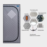 Portable Full Size Grey Infrared Sauna tentPersonal Home Spa, with Infrared Panels, Heating Foot W782124130
