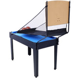 5-in-1 Multi-Game Table - Billiards, Push Hockey, Foosball, Ping Pong, and Basketball black/blue W465P164154