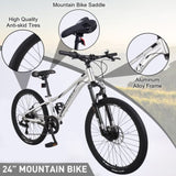 ZUN Mountain Bike for Girls and Boys Mountain 24 inch shimano 7-Speed bike W1019110961