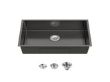 Stainless Steel Kitchen Sink, 30x19 Single Bowl, Undermount HandmadeSink in Black, with US 75544221