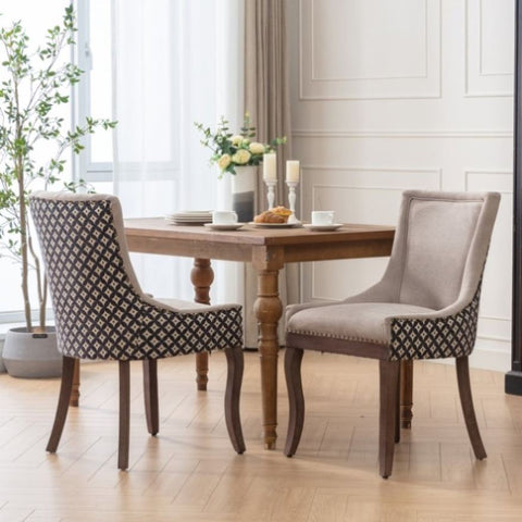 ZUN A&A Furniture, Ultra Side Dining Chair, Thickened fabric chairs with neutrally toned solid wood W1143P154099