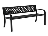 47in PVC Mesh Backrest Iron Bench Black 75056044