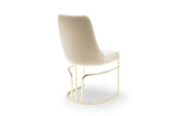 Emrald Modern Style 2PC Dinning Chairs made with wood and Gold Legs Beige B009P298421