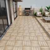 Patio Floor Tiles Pack of 11 WPC Wood-Plastic Composite Patio Deck Tiles DIY Interlocking Decking W206P201289