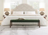 50.25 Inch Upholstered Long Bench, Modern Dining Bench with Soft Chenille Fabric &Rubber Wood Legs W2671P458751