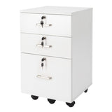 White Wood Grain Density Board Three Drawers Wooden Filing Cabinet 50763248