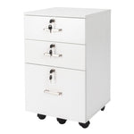 ZUN FCH White Wood Grain Density Board Three Drawers Wooden Filing Cabinet 46332737