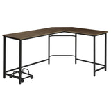 ZUN Oak and Black L-shape Computer Desk B062P184562