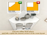 70.87'' Corner Cabinet, Metal Storage Cabinet with Doors and Adjustable Shelves, Corner Organizer W3387P499390