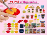 Pink Kids Corner Play Kitchen with Realistic Sounds, Lights & Steam, 95PCS Accessories Pretend 50729014