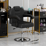 ZUN Classic Reclining barber Chair Salon Chair for Hair Stylist with Heavy Duty Hydraulic Pump, 360&deg; WF318104BAA