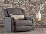 Charcoal Fabric Glider Recliner with Swivel, Manual Reclining Chair 61368.00CCL