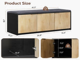 Vividwood 2-Tier Shoe Storage Bench with 3 Doors & Adjustable Shelf, Removable Padded Seat Cushion, T5618P505963