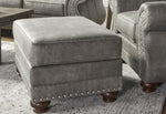 ZUN Leinster Faux Leather Upholstered Nailhead Ottoman T2574P196951
