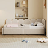 Twin size Upholstered Daybed with 2 Drawers, Velvet Sofabed with Soft Fabric Headboard, No N733P194900A
