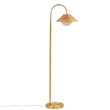 ZUN Rattan Weave Shade Floor Lamp Gold/Natural See below B035P264531