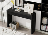 TREXM Rustic Console Table with 3 Fluted Drawers - Solid Wood Veneer Entryway Table Featuring N715P290573B