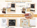 Kids Multifunctional Art Center with Double-Sided Easel, Wooden Art Table Bench Set for 3 Years, 46869410