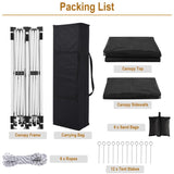 10x20 Black Pop Up Canopy Outdoor Party Tent with 6 Sidewalls with 6 pcs Weight Bag,Carry Bag 61666922