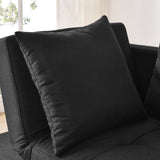 Convertible Sleeper Sofa Chair Adjustable Backrest Recliner with Pullout Sofa Bed with Wheels, W1413P227516