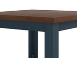 24 inch Side Table, No Assembly Required, Blue Denim and Whiskey Finish B108131554