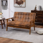 ZUN COOLMORE Mid-Century Modern Solid Loveseat Sofa Microsuede Fabric Loveseat, 2-Seat W1539P151877