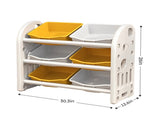 Kids Toy Organizer with 6 Bins, Multi-functional Nursery Organizer Kids Furniture Set Toy 02014813