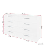 ZUN FCH 8 Drawer Double Dresser for Bedroom, Wide Storage Cabinet for Living Room Home Entryway, White 35563214