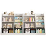 ZUN White Wooden Toy Storage Organizer Cabinet Kids Bookshelf Children Bookcase Toddler Baby Sling Book 81471101