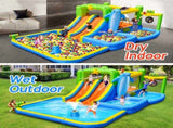9 in 1 For Endless Fun Inflatable Bounce House with Blower Shower Soak Pool Sprinkler Fountain Water 80529343