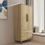 Density board pasted with triamine 9398-1 oak color black copper feet 2 doors 2 drawers with clothes 83228701