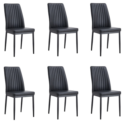 ZUN Modern Dining Chairs Set of 6, Side Dining Room/Kitchen Chairs, Faux Leather Upholstered Seat and WF312263AAB