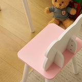 Kids Vanity Table and Chair Set, Girls Vanity with Mirror & 3-Color LED Lights, 1 Large Drawer & 11882332