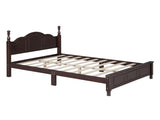Full Size Wood Platform Bed Frame,Retro Style Platform Bed with Wooden Slat Support,Dark Walnut WF308186AAD